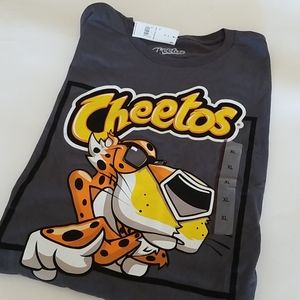 NWT XL Men's Cheetos Grahpic Tee Grey Short Sleeve